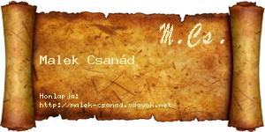 Malek Csanád névjegykártya