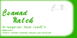 csanad malek business card